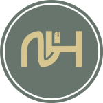 Stylized logo with letters NH