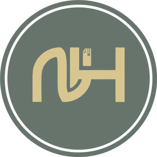 Stylized logo with letters NH