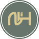 Stylized logo with letters NH
